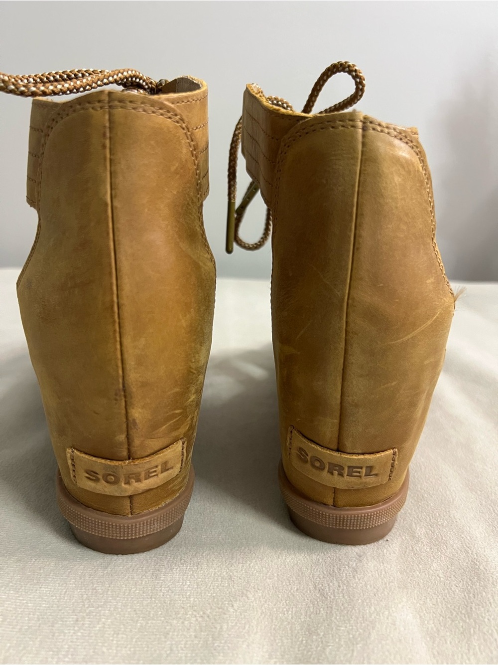 🤎 SOREL Joanie Lace Gladiator Sandals Leather Lace-Up Wedge Sandals Size 10 - Picture 2 of 10